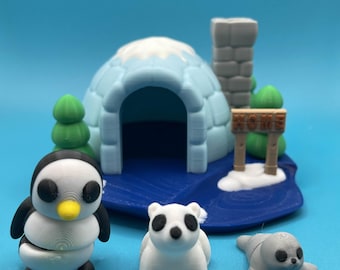 廃盤品　ビレロイ&ボッホ　グリーンランドイグルー 北極　動物　フィギュリン 北極の動物イグループレイセット：ミニチュア極地の楽園 - Etsy 日本