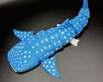Gelenkwalhai - 3D Gedruckt - Gelenkwalhai mit Akzentfarbe, Sensorisches Spielzeug, Fidget Spielzeug, Stim Spielzeug, Sea Life Fan, Ozeanliebhaber