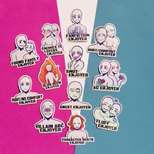 FanFiction Tags HOLO Stickers!  PIN & Mini Sticker Set