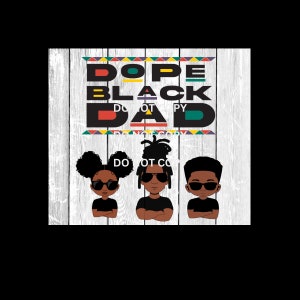 Dope Black Dad Sunglasses with Boy and Girl png only; PNG Only Father&#39;s Day; Dad Birthday PNG