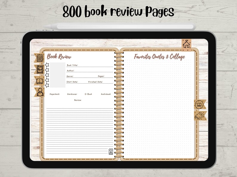 Digital Reading Journal Book Tracker Book Journal Goodnotes Reading