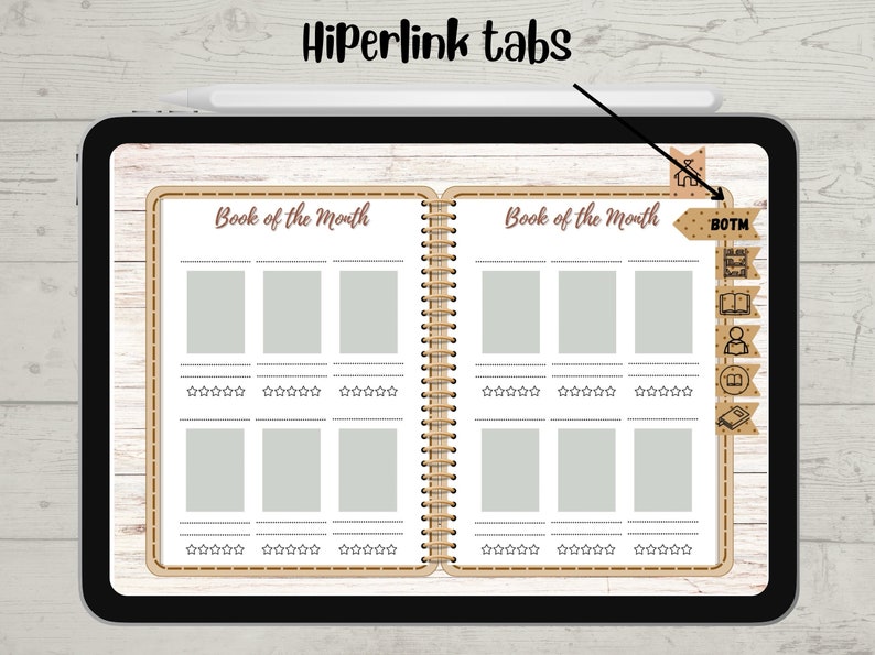 Digital Reading Journal Book Tracker Book Journal Goodnotes Reading