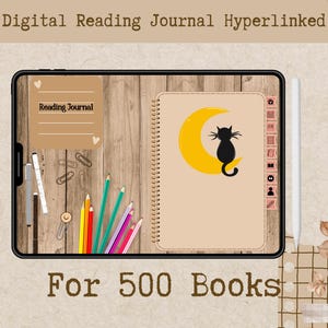 Digital Reading Journal PDF Hyperlinked, Book Tracker, Book Journal, Goodnotes, Book Lover, Bookworm