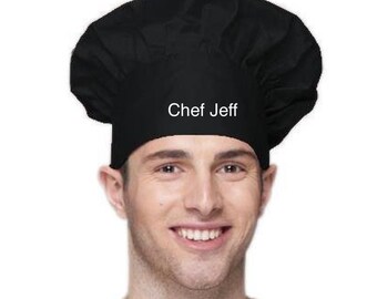Chef personalizado, sombrero de chef bordado, sombrero de chef personalizado, agregue su nombre, regalo para chef, chef de regalo, regalo para papá y mamá, regalo para chef