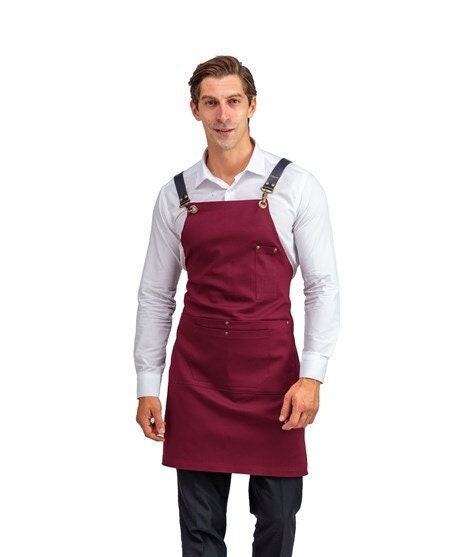 Burgundy Barista APRON / Personalized Apron / High Quality