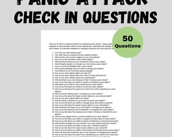 PanikAttacke Therapie Fragen Beratung Werkzeuge Angst Arbeitsblätter Druckbare PDF Panik Attack Check In Fragen Download Therapie Ressourcen
