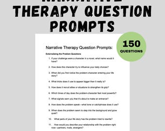 Narrative Therapy Questions Story Reauthoring Prompts Counselors Narrative Therapy Tool Outcomes & Exceptions Questions Re-authoring Story