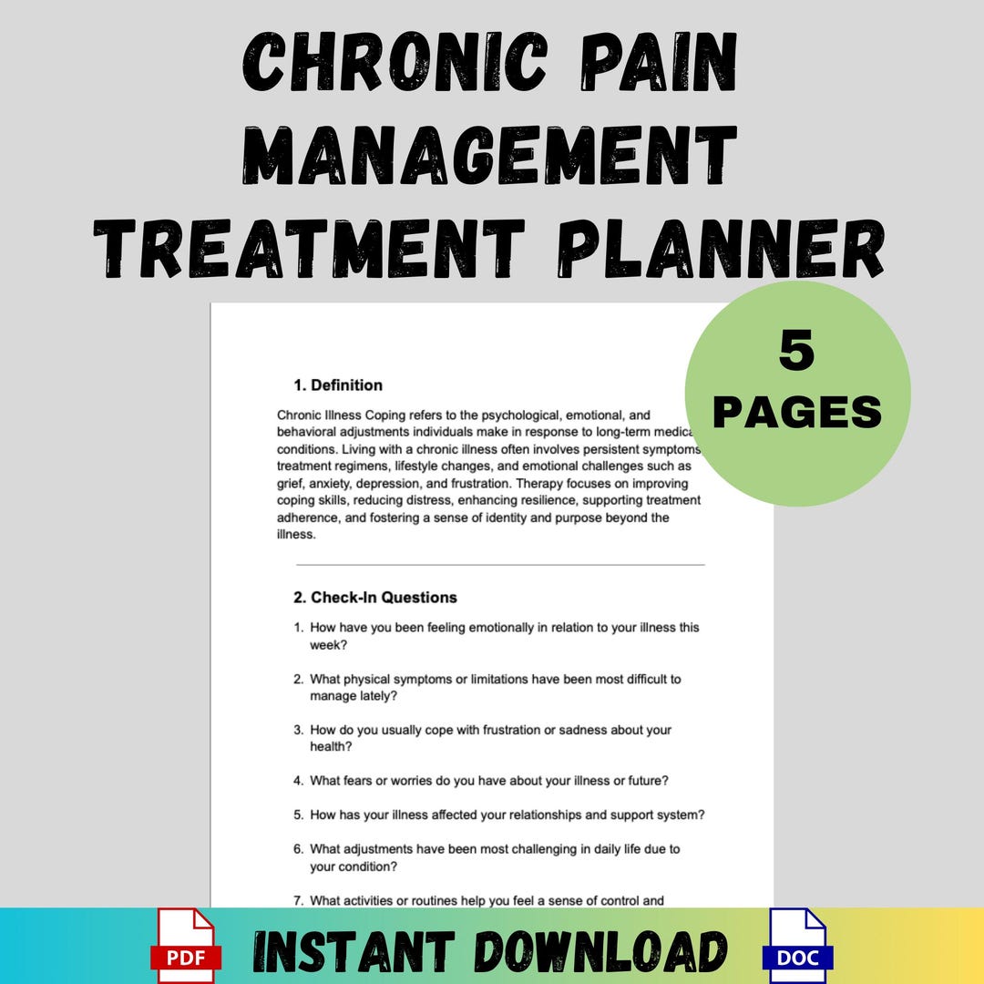 Pain Management Schedule.pdf Chronic Pain Treatment Planner for Therapists Health Psychology ...