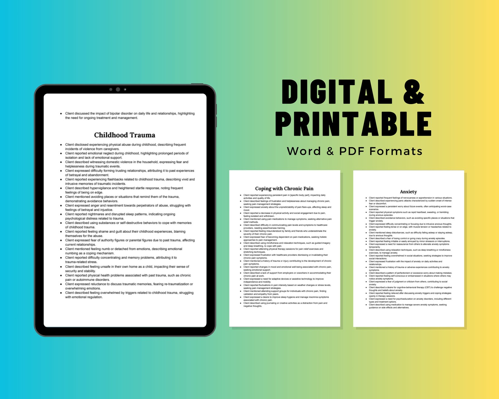 Therapy Progress Note Statements Therapist Progress Notes Psychotherapy ...