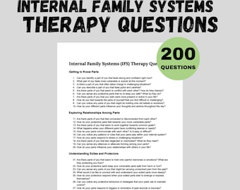Internal Family Systems (IFS) Therapy Questions Family Systems Therapy IFS Therapist Resources Counseling Questions Therapy Tools