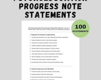 Psychoeducation Progress Notes Therapists Counselors Social Workers Editable Mental Health Template Clinical Documentation Therapy Office
