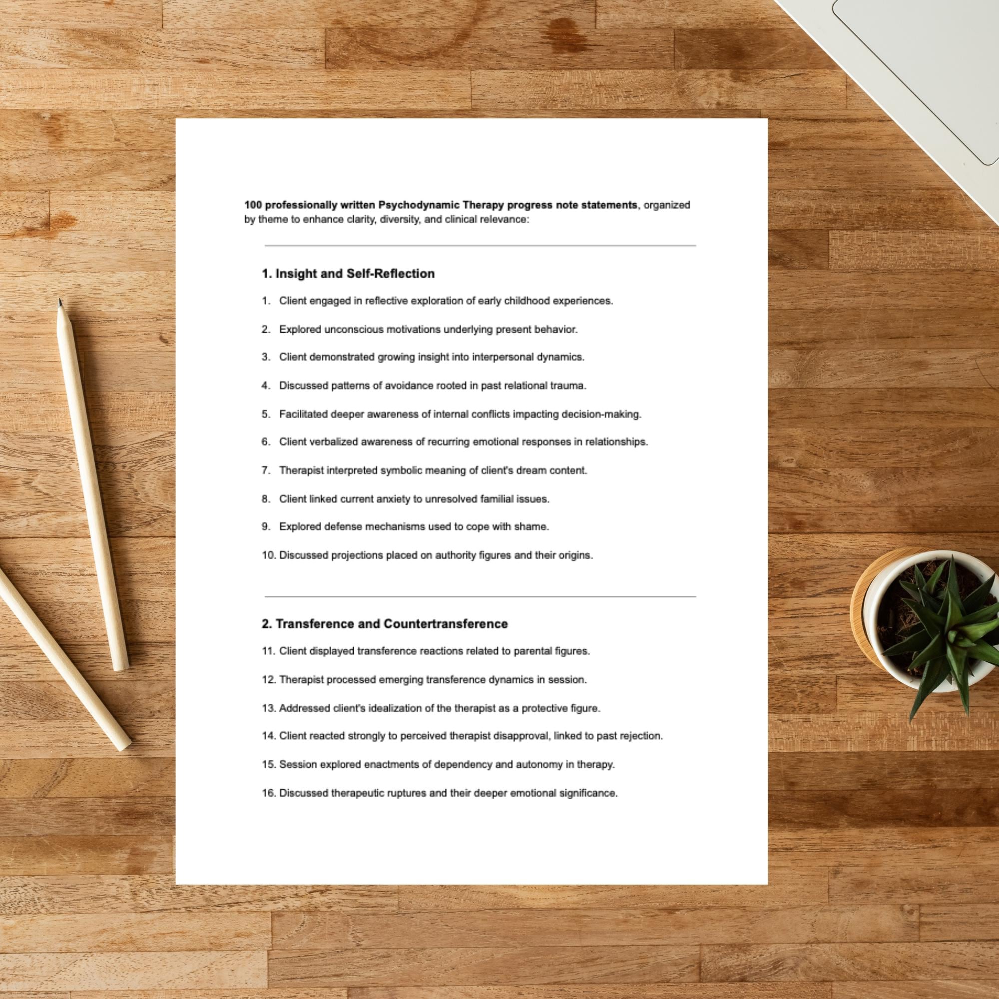 Example Process Note Psychodynamic Psychodynamic Therapy Progress Notes Editable Template Mental Health ...