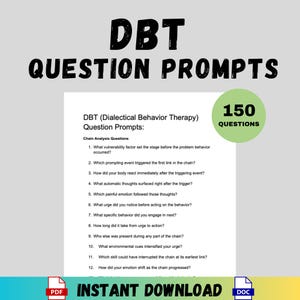 DBT Therapy Questions Dialectical Skills Prompts Counselors Crisis Distress Tolerance Emotion Regulation DBT Group Leaders Crisis Clinicians