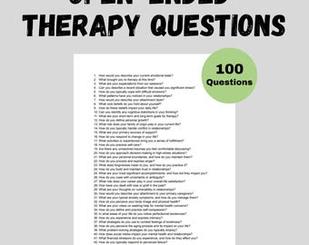 Offene Therapie Fragen Beratung Werkzeuge Therapeut Mentale Gesundheit Printable Doc Counselor Digital Download Fragebogen Therapie Werkzeuge