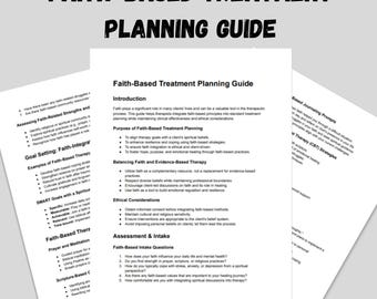 Faith-Based Therapy Treatment Planning Christian Counseling Guide Spiritual Therapy Worksheets Mental Health Planner Christian Therapy Guide