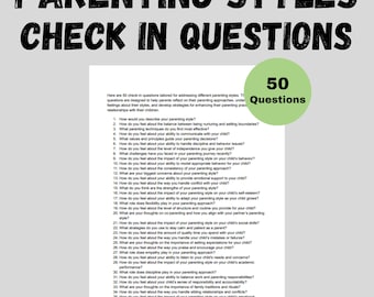Parenting Styles Therapy Questions Therapy Tools Printable PDF Word Parenting Styles  Check In Questions Download Parenting Style Counseling