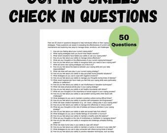 Bewältigungsfähigkeiten Therapiefragen Check-In Beratung Werkzeuge Psychische Gesundheit PDF Word Therapeut Ressourcen Printable Beratung Arbeitsblatt Download