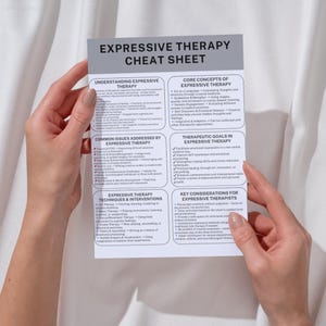 Expressive Guide Magic Key Expressive Therapy Cheat Sheet Printable Counseling Guide Creative ...