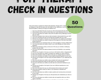 Parent-Child Interaction Therapy Check In Questions Counseling Tools Therapist Mental Health Printable PDF Word Doc Counselor Download