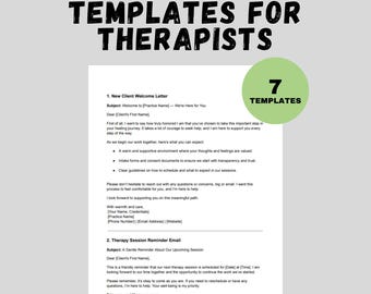 Client Communication Templates for Therapists Mental Health Welcome Letter Session Reminders Policies Closure Referral PDF Word