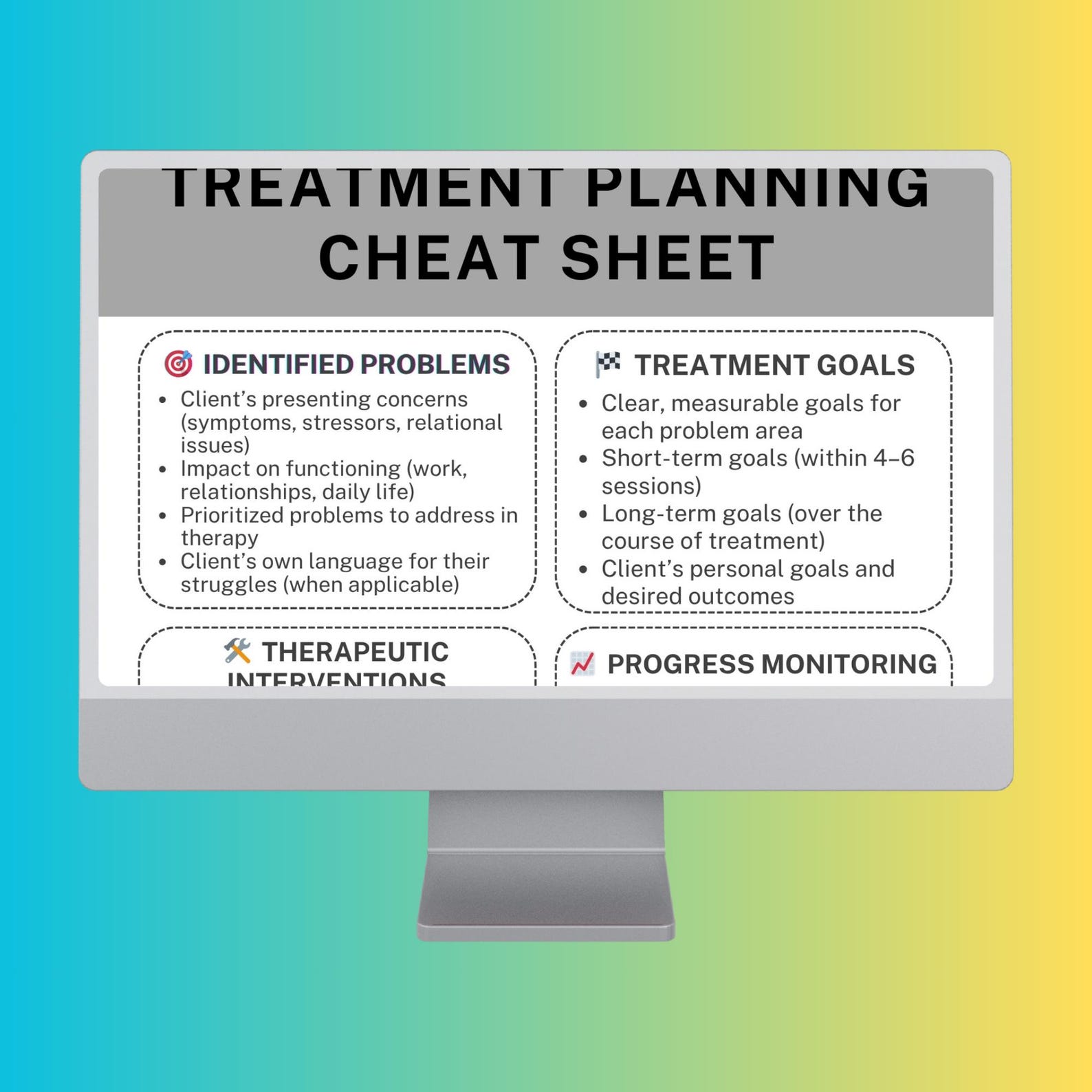 Treatment Planning Cheat Sheet PDF Therapist Treatment Plan Template ...
