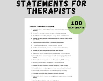 Declarações de Progresso EMDR para Terapeutas Ferramenta de Aconselhamento para Terapia de Trauma Modelo de Anotações de Saúde Mental para Documentação de Terapia EMDR