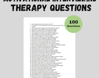 Motivational Interviewing Therapy Questions Counseling Tools Therapist Mental Health Printable Doc Counselor Digital Download Therapy Tools