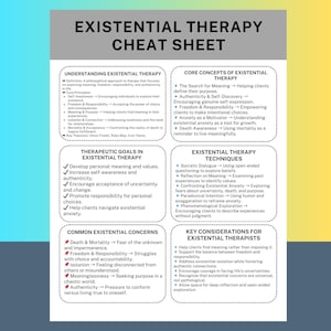 Fuskblad för existentiell terapi Guide till existentiell rådgivning Terapiresurs Meningsbaserad terapi Existentiell psykologi Terapeutstöd