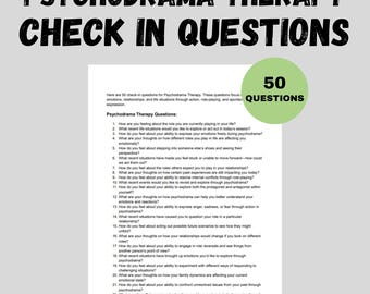 Psychodrama Therapie Check-in Fragen druckbare PDF und Word Doc