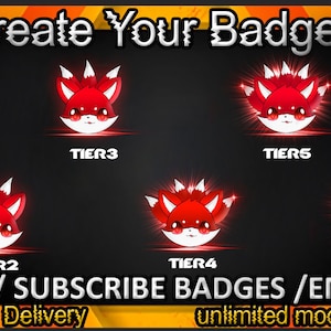 Fox Twitch sub badges / Fox Twitch emotes/ Fox badges for streamers / Fox Subscriber Badges