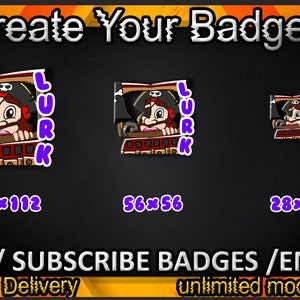 Pirate Twitch sub badges / Pirate Twitch emotes/ Pirate badges for streamers / Pirate Subscriber Badges