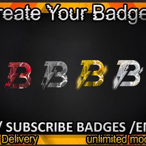 B Insignias de suscripción de Twitch / B Emotes de Twitch / B Insignias para streamers / B Insignias de suscriptor