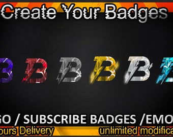 B Twitch sub badges / B Twitch emotes/ B badges for streamers / B Subscriber Badges