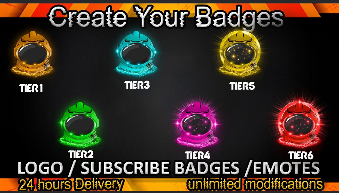 Helmet Twitch Sub Badges / Helmet Twitch Emotes/ Helmet Badges for