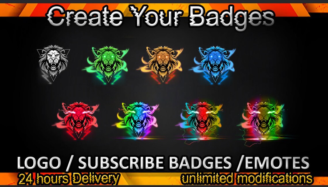 Lion Twitch Sub Badges / Lion Twitch Emotes/ Lion Badges for Streamers