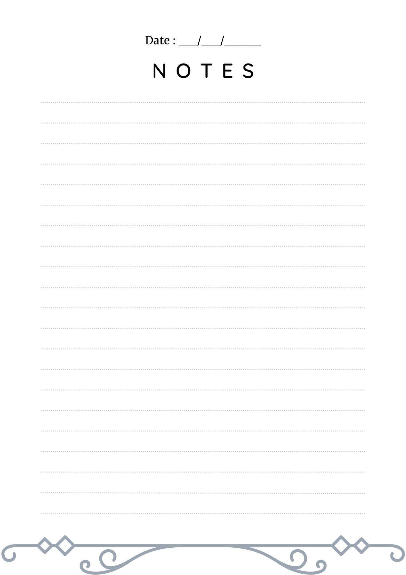 Note Pages Printable Dotted Notes Printable Writing Paper Etsy Note Pages Printable Dotted Notes Printable Writing Paper Etsy