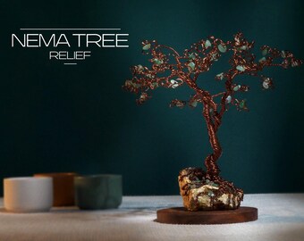 Copper Wire Tree Decoration, Handmade Home Decor, Bonsai Tree Ornament, Metal Tree of Life Sculpture, Art Object, Unique Handcrafted Art