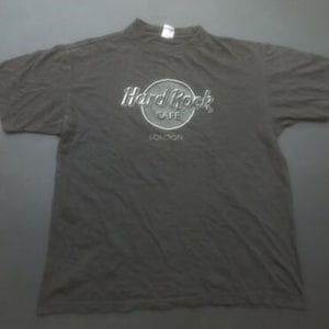 Hard Rock Cafe London Monochrome Black T-Shirt Large Size
