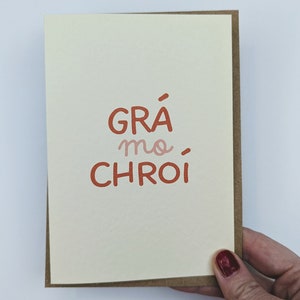 Carte irlandaise de Saint-Valentin pour elle, carte romantique irlandaise pour femme, carte d'anniversaire, A6, intérieur vierge, enveloppe incluse