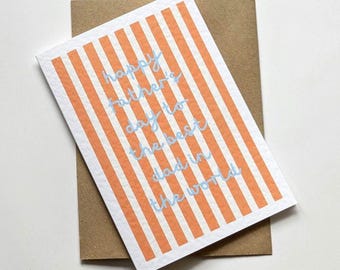 Happy Father's Day Card, Best Dad in the World Card, Stripy Father's Day Card, Best Dad Father's Day Card, Orange and Blue Dad Card