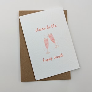 À la main pour l'heureux couple carte de mariage, carte de fiançailles, carte de vœux de mariage, carte de félicitations, carte de fiançailles pour couple heureux, A6, vierge