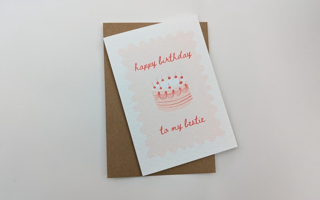 Happy Birthday to My Bestie Card, Best Friend Birthday Card, Cherry ...