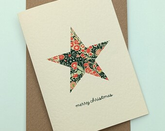 Botanical Christmas Card, Merry Christmas, A6, Blank Inside, Envelope Included