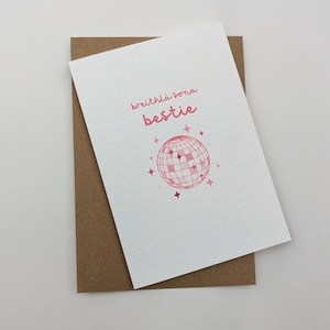 Carte d'anniversaire en langue irlandaise, carte d'anniversaire Breithlá Sona pour ami, carte d'anniversaire Bestie irlandaise, carte d'anniversaire boule disco irlandaise, A6