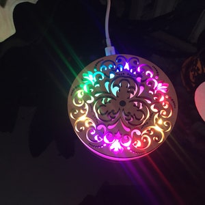 Personalized Mandala LED Light - Ideal Gift for Yoga Enthusiasts, Meditation & Stress Relief Decor.