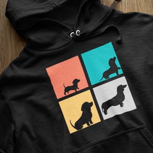 Unisex Dachshund Hooded Sweatshirt, Dachshund Owner Gift, Dachshund Mom Hoodie, Gift for Dachshund, Dog Hooded Sweatshirt