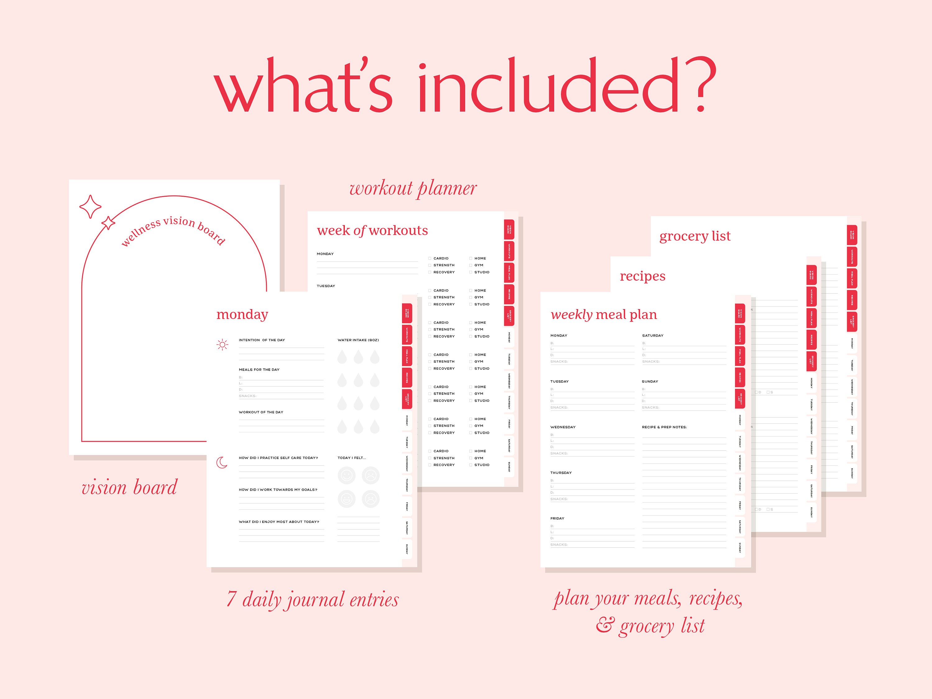 Digital Wellness Planner That Girl 7 Day Journal Digital - Etsy
