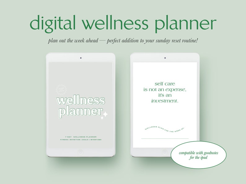 Digital Wellness Planner That Girl 7 Day Journal Digital - Etsy