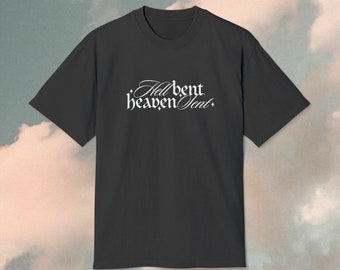 Hell Bent Heaven Sent Graphic Tee | Vintage Wash Black & White Heavyweight Cotton Tee