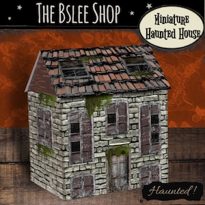 Mini Haunted House, Miniature Dollhouse, Halloween House For Diorama, Horror Mansion, Abandoned House, Spooky Decor, Printable Paper Crafts